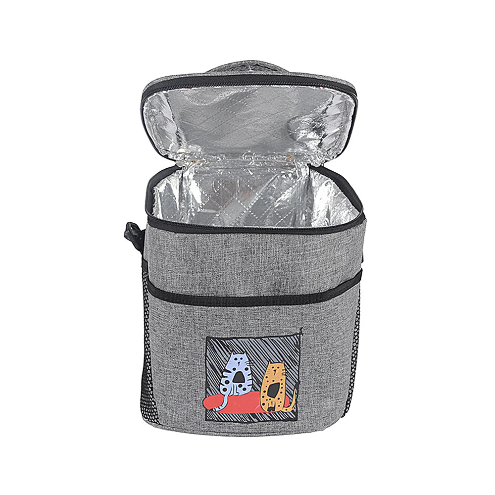 Purrfectly Cool waterproof Cats Lunch Bag - Gray