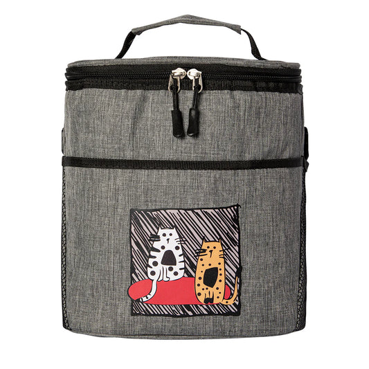 Purrfectly Cool waterproof Cats Lunch Bag - Gray